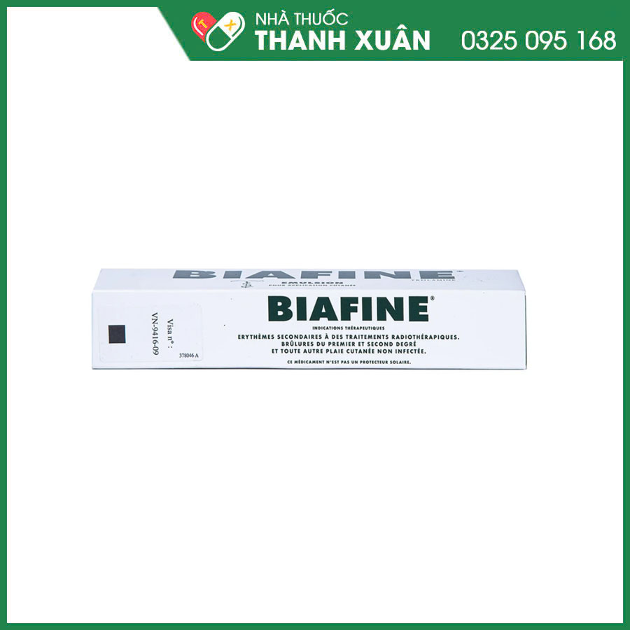 Biafine điều trị bỏng độ 1, độ 2, các vết thương ngoài da không nhiễm trùng, đỏ da thứ phát do xạ trị